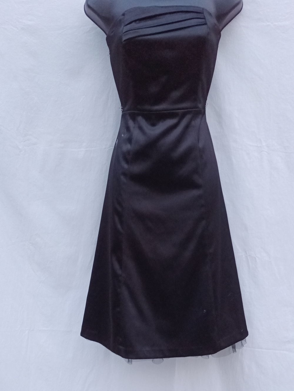 Classic Black Strapless A-Line Dress With Black Bird Graphics